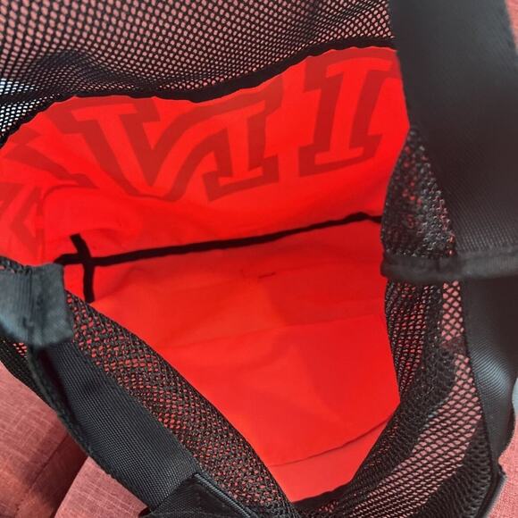 Victorias‎ Secret PINK Tote Bag/Pool Bag Bright Orange Black Mesh Dual Handle - Picture 7 of 12